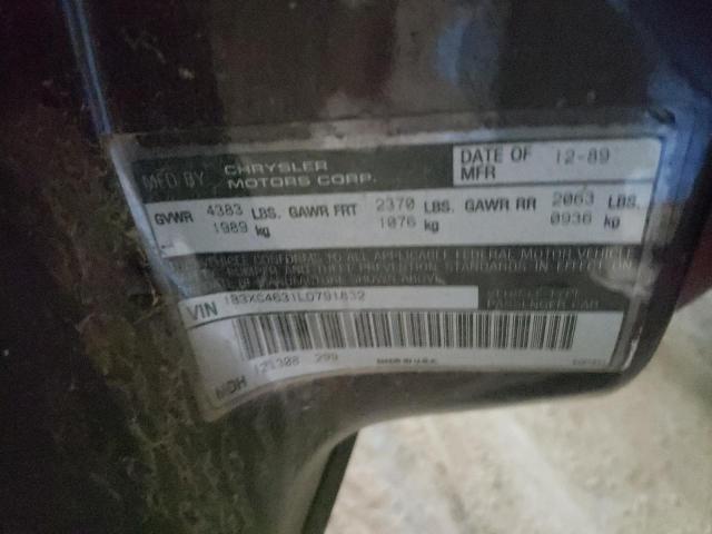 Photo 10 from auction – 1990 DODGE DYNASTY with VIN 1B3XC4631LD791832