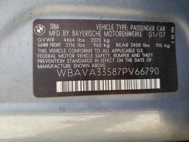 Photo 10 from auction – 2007 BMW 328 I with VIN WBAVA33587PV66790