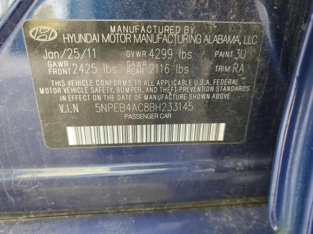Photo 10 from auction – 2011 HYUNDAI SONATA GLS with VIN 5NPEB4AC8BH233145