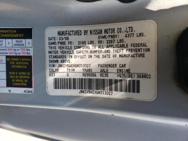 Photo 10 from auction – 2006 INFINITI G35 with VIN JNKCV54EX6M713327