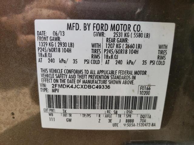 Photo 10 from auction – 2013 FORD EDGE SEL with VIN 2FMDK4JCXDBC49336