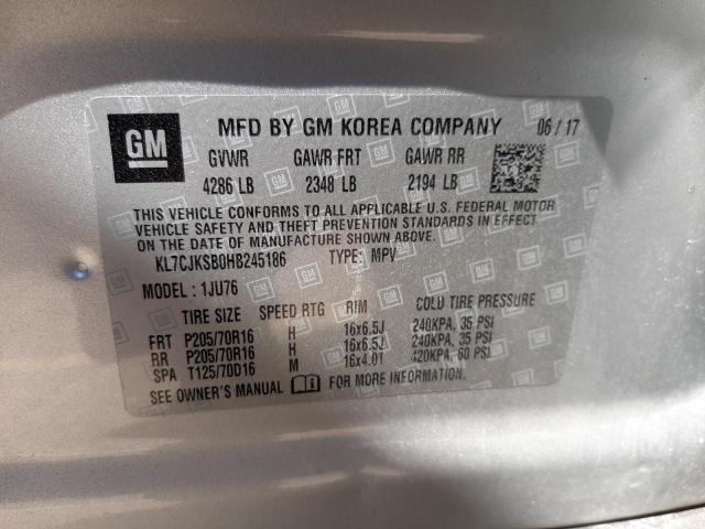 Photo 10 from auction – 2017 CHEVROLET TRAX LS with VIN KL7CJKSB0HB245186