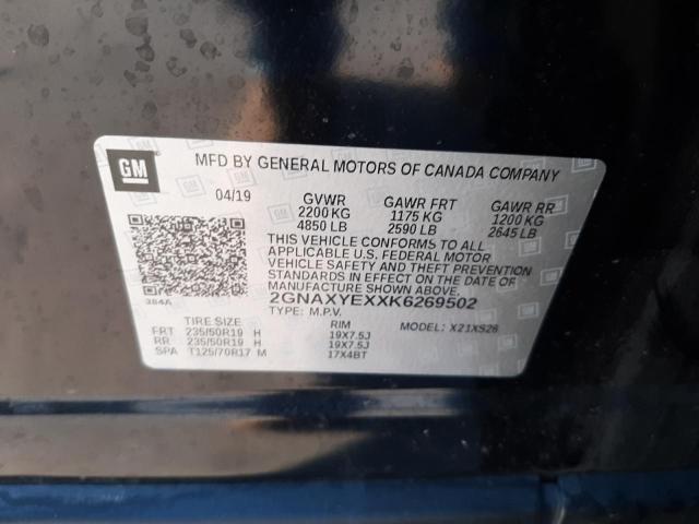 Photo 10 from auction – 2019 CHEVROLET EQUINOX PR with VIN 2GNAXYEXXK6269502