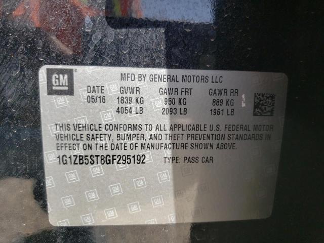 Photo 10 from auction – 2016 CHEVROLET MALIBU LS with VIN 1G1ZB5ST8GF295192