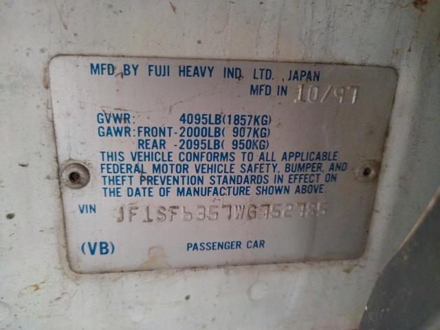 Photo 10 from auction – 1998 SUBARU FORESTER L with VIN JF1SF6357WG752785