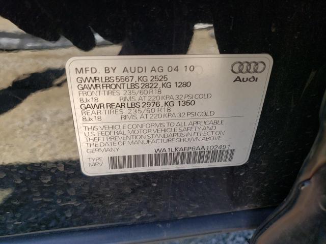 Photo 10 from auction – 2010 AUDI Q5 PREMIUM with VIN WA1LKAFP6AA102491