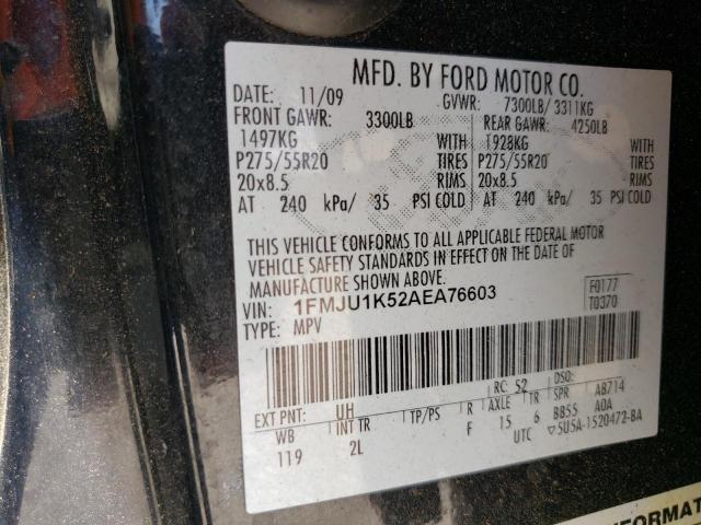 Photo 10 from auction – 2010 FORD EXPEDITION with VIN 1FMJU1K52AEA76603