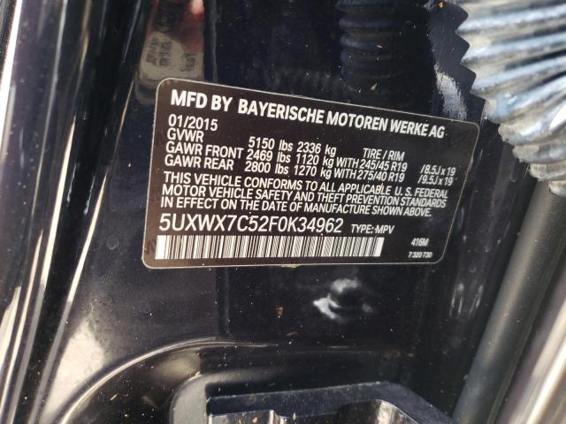 Photo 10 from auction – 2015 BMW X3 XDRIVE3 with VIN 5UXWX7C52F0K34962