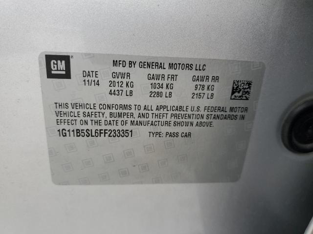 Photo 10 from auction – 2015 CHEVROLET MALIBU LS with VIN 1G11B5SL6FF233351
