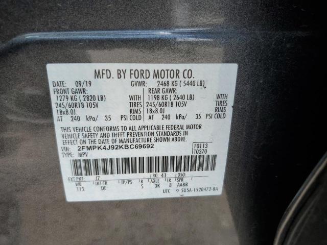 Photo 10 from auction – 2019 FORD EDGE SEL with VIN 2FMPK4J92KBC69692