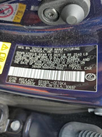 Photo 10 from auction – 2017 LEXUS ES 350 with VIN 58ABK1GG6HU078660