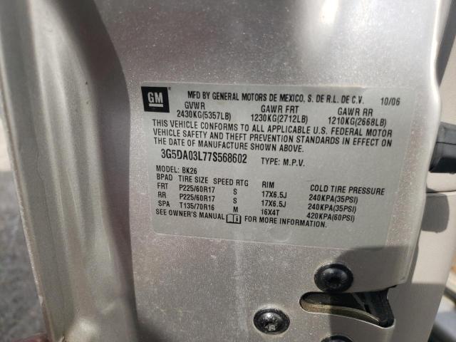 Photo 10 from auction – 2007 BUICK RENDEZVOUS with VIN 3G5DA03L77S568602