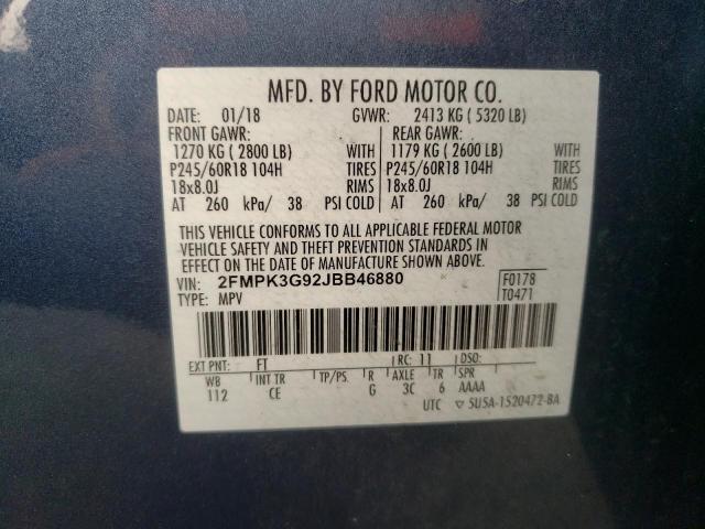 Photo 10 from auction – 2018 FORD EDGE SE with VIN 2FMPK3G92JBB46880