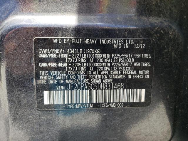 Photo 10 from auction – 2013 SUBARU XV CROSSTR with VIN JF2GPAGC5DH831468