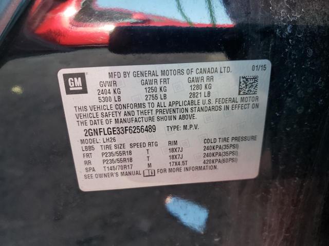 Photo 10 from auction – 2015 CHEVROLET EQUINOX LT with VIN 2GNFLGE33F6256489