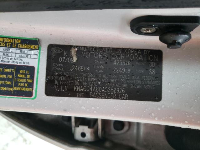 Photo 10 from auction – 2010 KIA OPTIMA LX with VIN KNAGG4A80A5382926