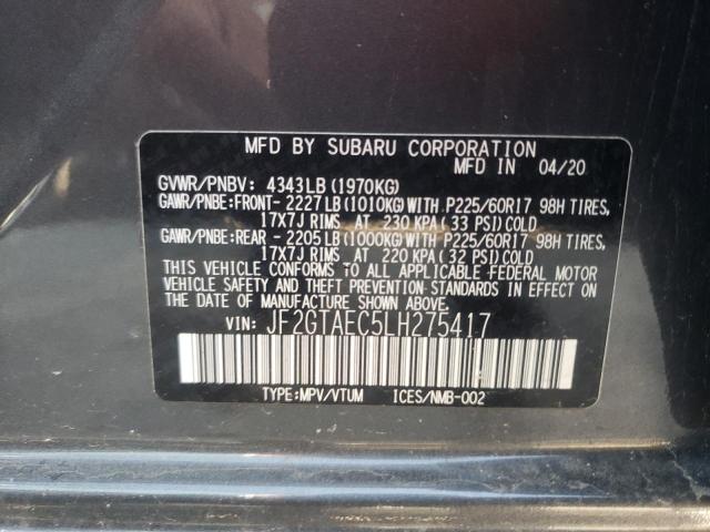 Photo 10 from auction – 2020 SUBARU CROSSTREK with VIN JF2GTAEC5LH275417