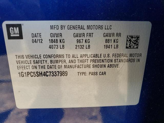 Photo 10 from auction – 2012 CHEVROLET CRUZE LS with VIN 1G1PC5SH4C7337989