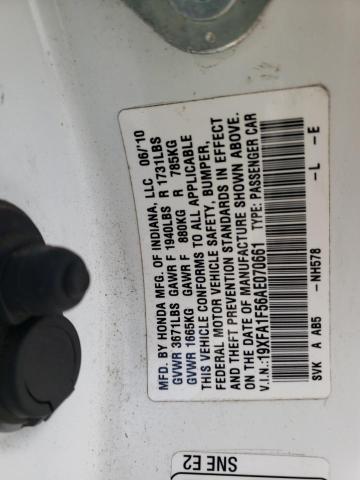 Photo 10 from auction – 2010 HONDA CIVIC LX with VIN 19XFA1F56AE070661