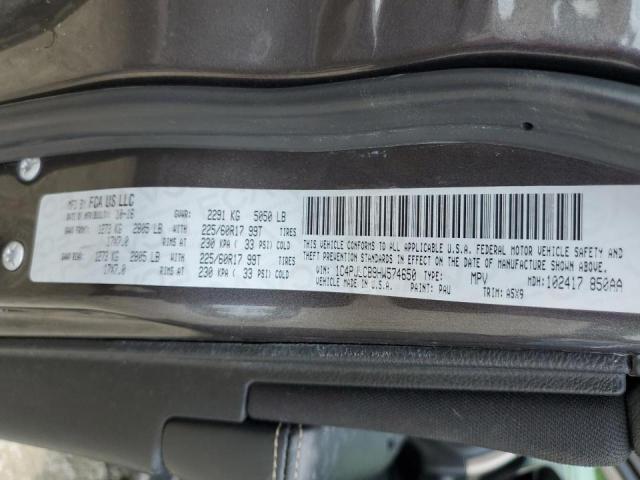 Photo 10 from auction – 2017 JEEP CHEROKEE L with VIN 1C4PJLCB9HW574650