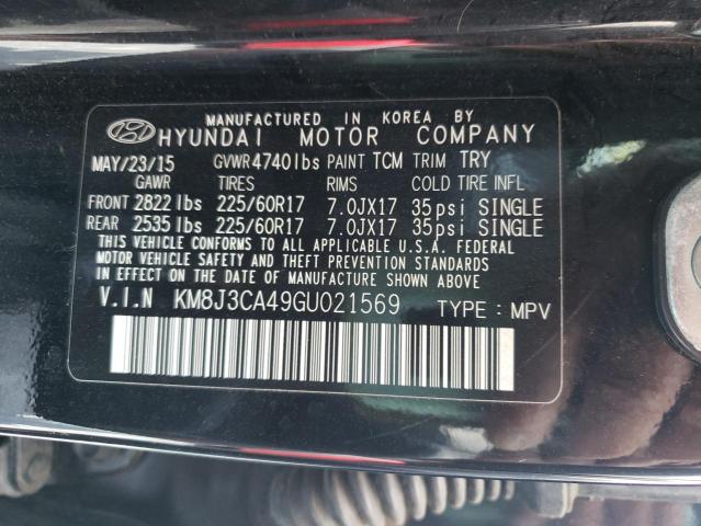 Photo 10 from auction – 2016 HYUNDAI TUCSON LIM with VIN KM8J3CA49GU021569