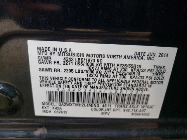 Photo 10 from auction – 2015 MITSUBISHI OUTLANDER with VIN 4A4AR3AU4FE001282