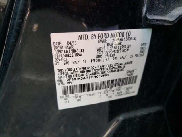 Photo 10 from auction – 2013 FORD EDGE SPORT with VIN 2FMDK3AK8DBC12688