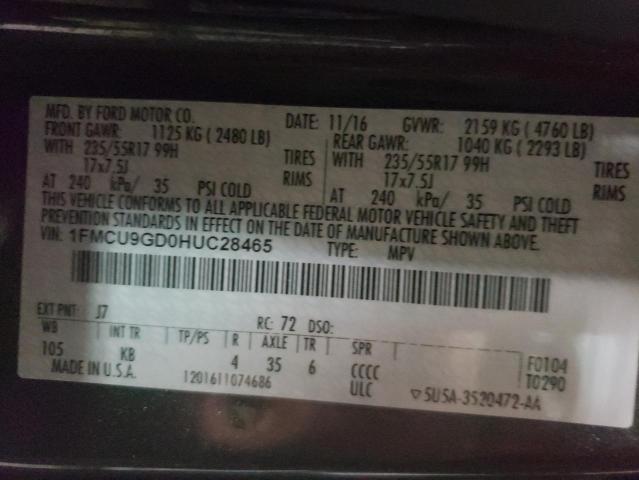 Photo 10 from auction – 2017 FORD 1110 with VIN 1FMCU9GD0HUC28465