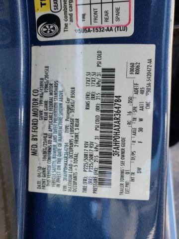 Photo 10 from auction – 2010 FORD FUSION SE with VIN 3FAHP0HAXAR364784