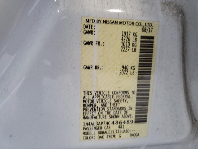 Photo 10 from auction – 2017 NISSAN ALTIMA 2.5 with VIN 1N4AL3AP7HC486489