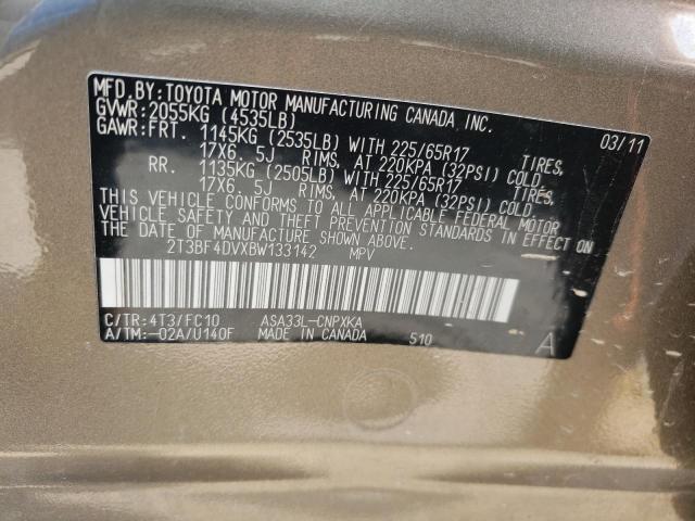 Photo 10 from auction – 2011 TOYOTA RAV4 with VIN 2T3BF4DVXBW133142