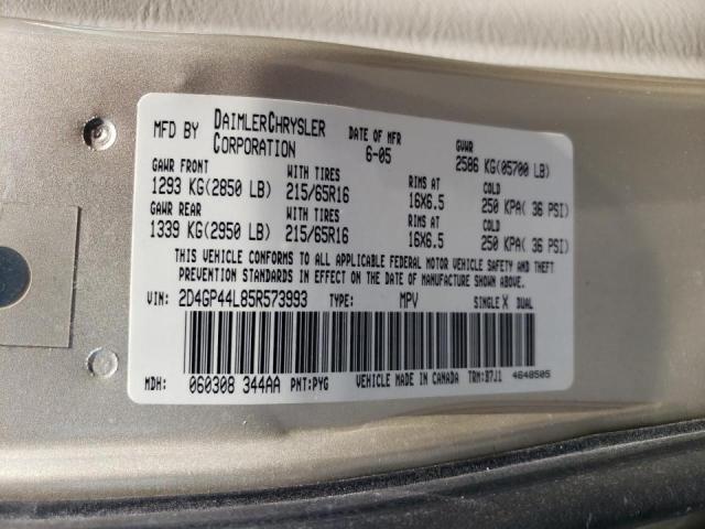 Photo 10 from auction – 2005 DODGE GRAND CARA with VIN 2D4GP44L85R573993