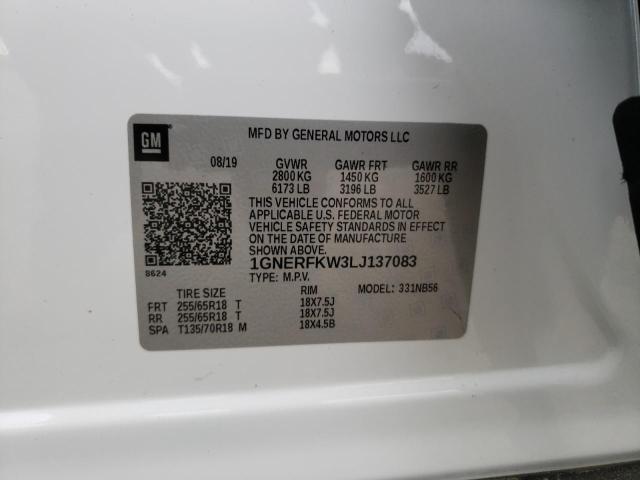 Photo 10 from auction – 2020 CHEVROLET TRAVERSE L with VIN 1GNERFKW3LJ137083