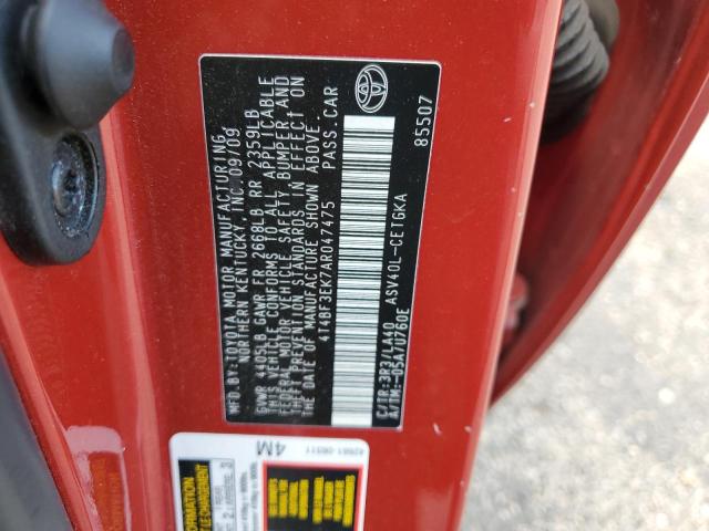 Photo 10 from auction – 2010 TOYOTA CAMRY BASE with VIN 4T4BF3EK7AR047475