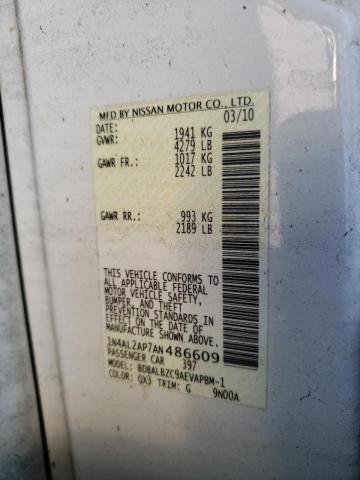 Photo 10 from auction – 2010 NISSAN ALTIMA BAS with VIN 1N4AL2AP7AN486609