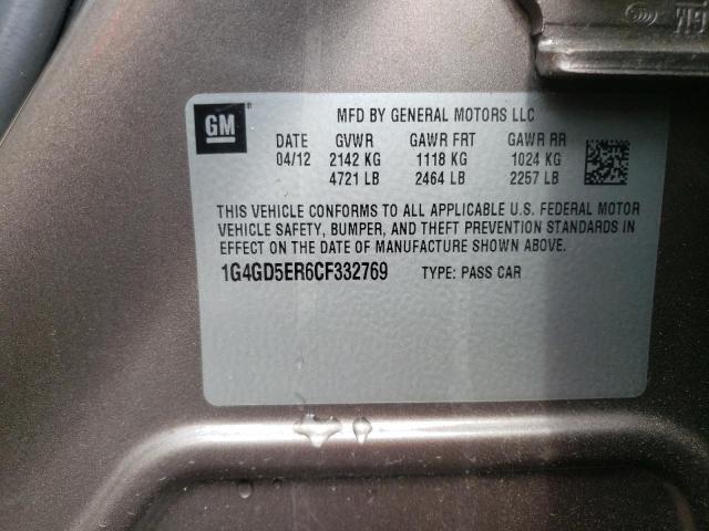 Photo 10 from auction – 2012 BUICK LACROSSE P with VIN 1G4GD5ER6CF332769