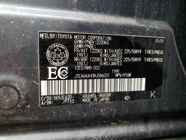 Photo 10 from auction – 2021 TOYOTA VENZA LE with VIN JTEAAAAH0MJ086031