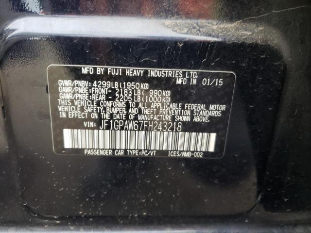Photo 10 from auction – 2015 SUBARU IMPREZA SP with VIN JF1GPAW67FH243218