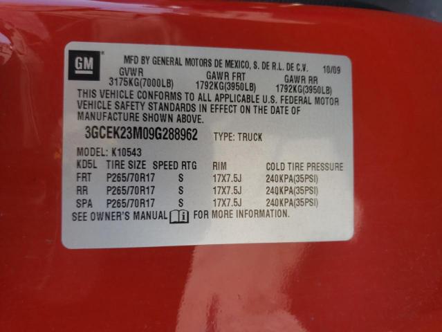 Photo 10 from auction – 2009 CHEVROLET SILVERADO with VIN 3GCEK23M09G288962