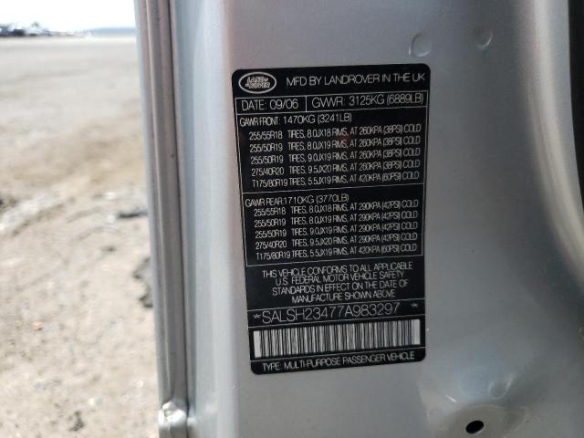 Photo 10 from auction – 2007 LAND ROVER RANGE ROVE with VIN SALSH23477A983297