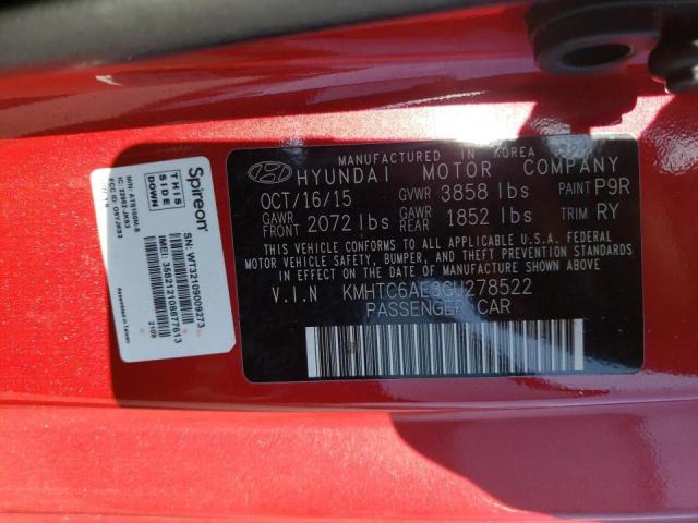 Photo 10 from auction – 2016 HYUNDAI VELOSTER T with VIN KMHTC6AE3GU278522