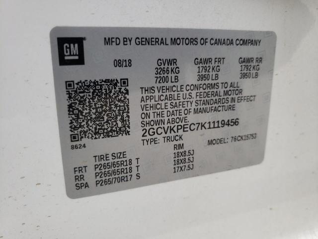 Photo 10 from auction – 2019 CHEVROLET SILVERADO with VIN 2GCVKPEC7K1119456