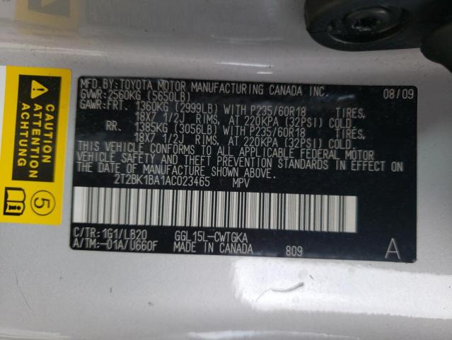 Photo 10 from auction – 2010 LEXUS RX 350 with VIN 2T2BK1BA1AC023465