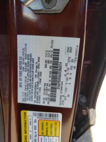 Photo 10 from auction – 2016 FORD FUSION SE with VIN 3FA6P0HD6GR286014