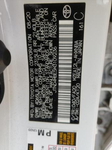 Photo 10 from auction – 2021 TOYOTA COROLLA SE with VIN JTND4MBE5M3109236