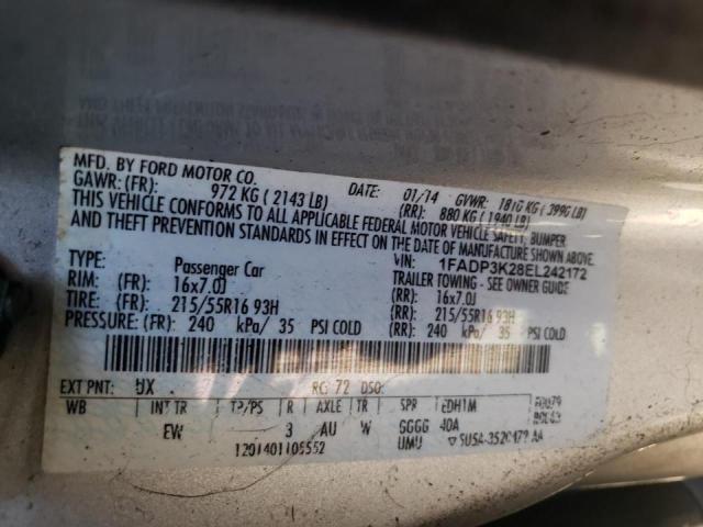 Zdjęcie 10 z aukcji – 2014 FORD FOCUS SE z VIN 1FADP3K28EL242172