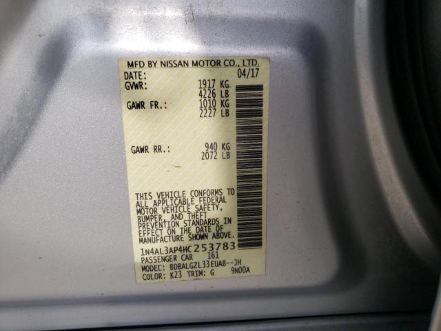 Photo 10 from auction – 2017 NISSAN ALTIMA 2.5 with VIN 1N4AL3AP4HC253783