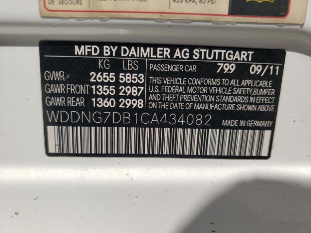 Photo 10 from auction – 2012 MERCEDES-BENZ S 550 with VIN WDDNG7DB1CA434082