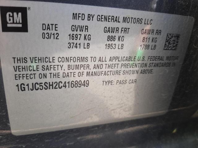 Photo 10 from auction – 2012 CHEVROLET SONIC LT with VIN 1G1JC5SH2C4168949