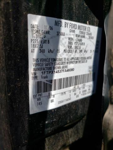 Photo 10 from auction – 2007 FORD F150 with VIN 1FTPX14537FA46080